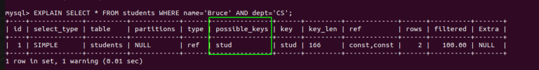 mysql composite index range query