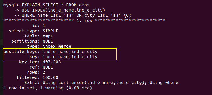 mysql index across tables