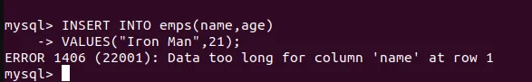 Data Too Long