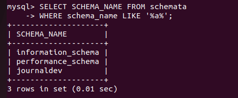 Using Where Clause On Schemata