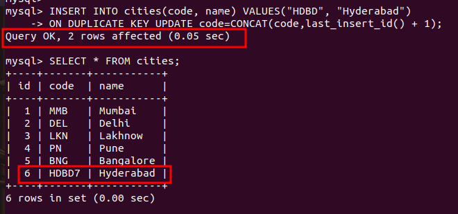 MySQL INSERT ON DUPLICATE KEY UPDATE MySQLCode