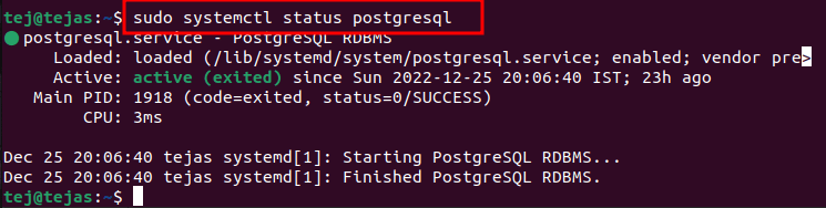 Check Postgresql Servicestatus