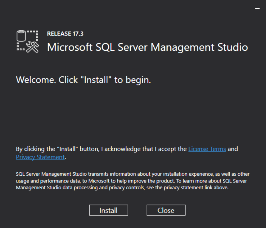 Install Sql Server Management Studio