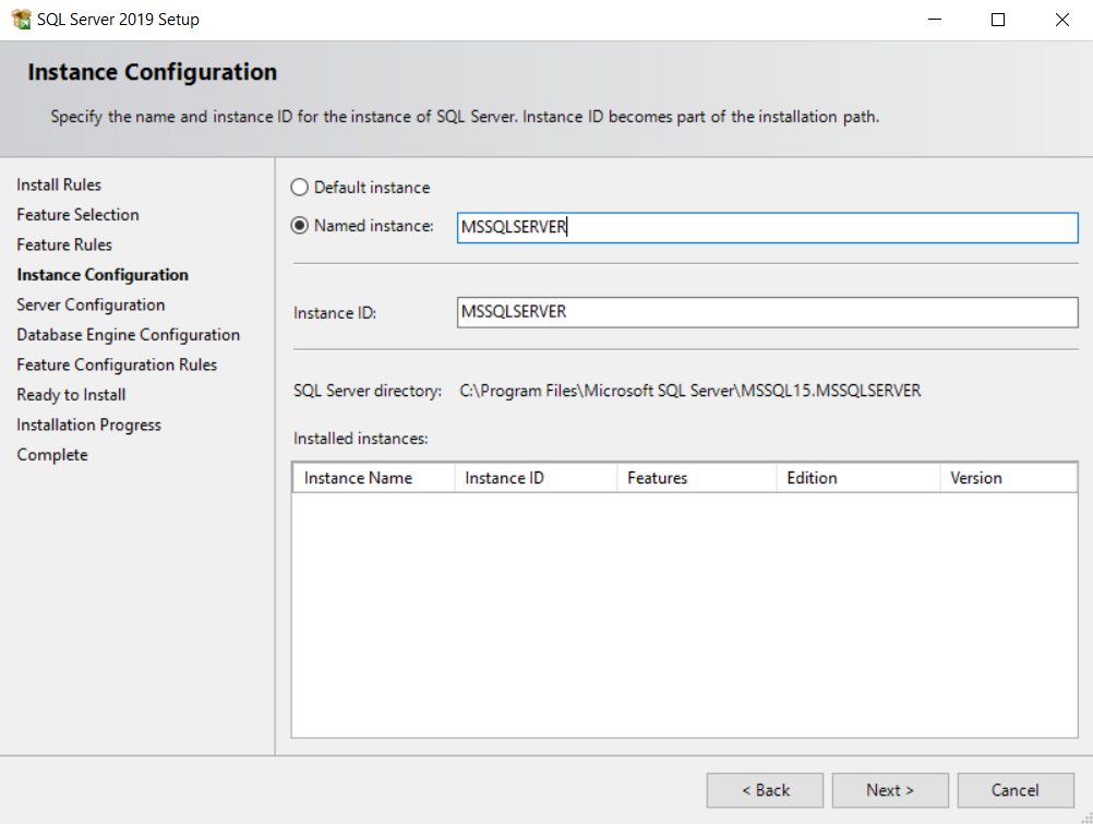 Instance Configuration