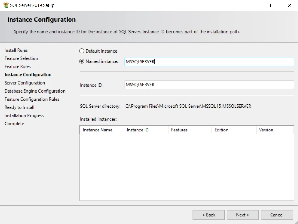 Instance Configuration