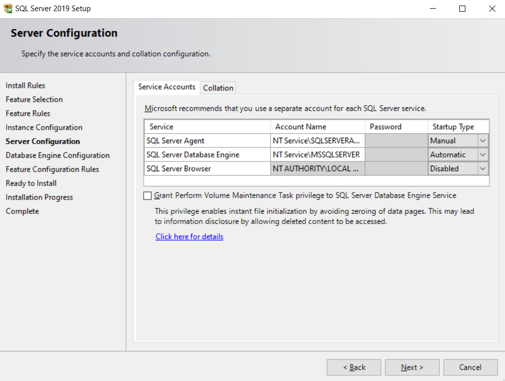 Server Configuration