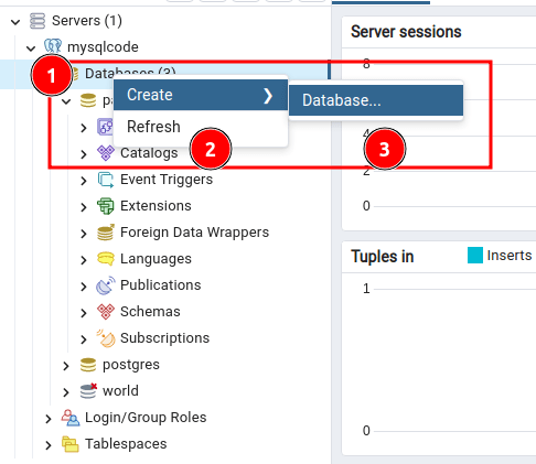 Create Database Option In Pgadmin