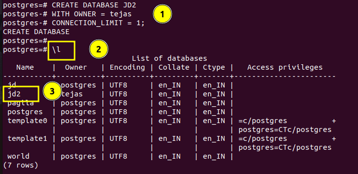 Create Database With Parameters