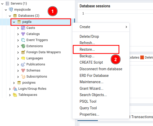 Restore Database Using PgAdmin