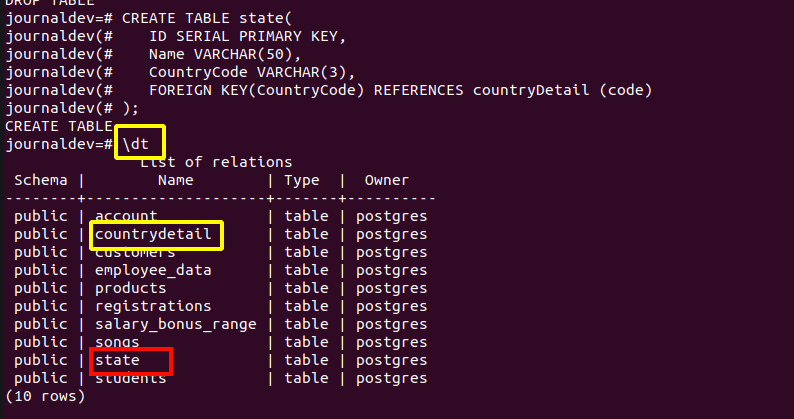 Create State Table