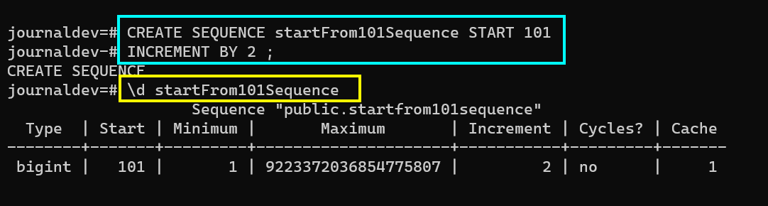 Create Simple Sequence