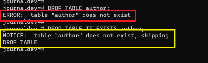 Table Doesn't Exists Error
