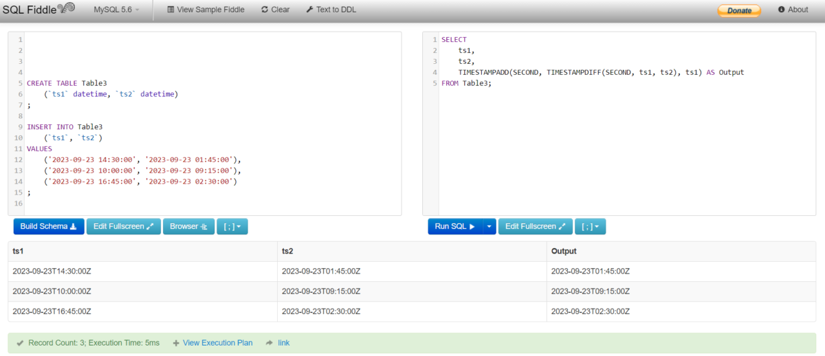 Adding Two Timestamps Using Function