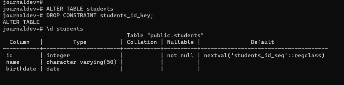 Remove Primary Key Constraint
