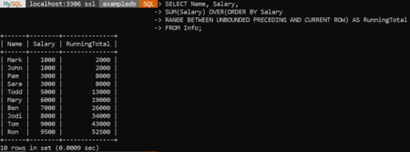 ROWS and RANGE in Window Functions (With Examples) - MySQLCode