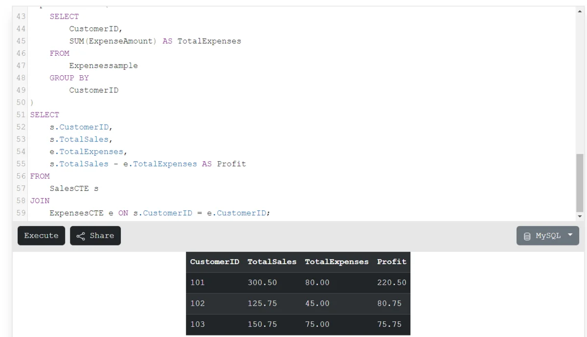 Multiple CTEs Example